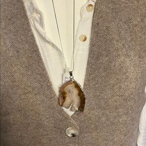 Brown Agate Pendant Necklace